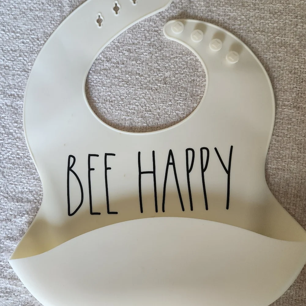 Rae Dunn Baby By Magenta Silicone Bib Set - Cream-washable